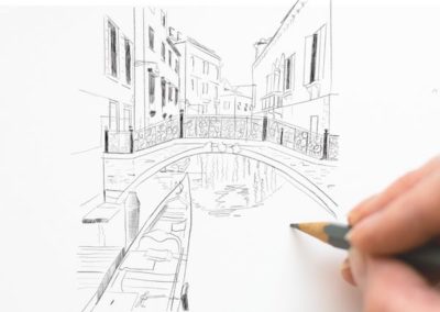 Dessin paysage Venise